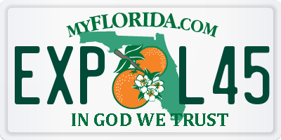 FL license plate EXPL45