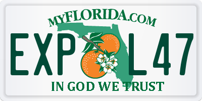 FL license plate EXPL47