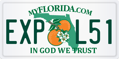 FL license plate EXPL51