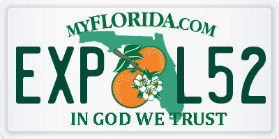 FL license plate EXPL52