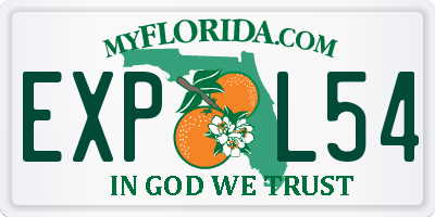 FL license plate EXPL54
