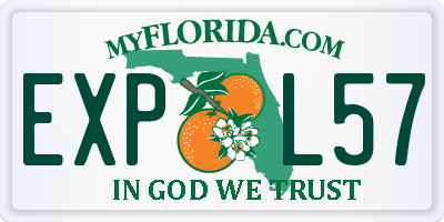 FL license plate EXPL57
