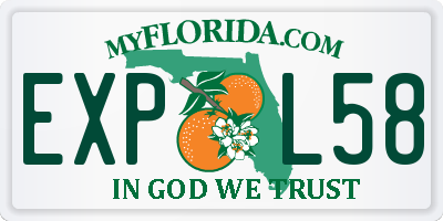 FL license plate EXPL58
