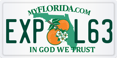 FL license plate EXPL63