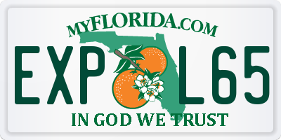 FL license plate EXPL65