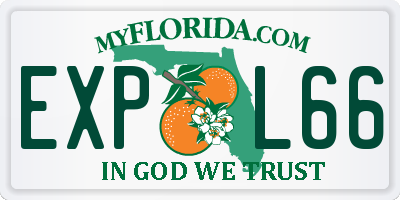 FL license plate EXPL66