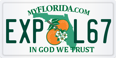 FL license plate EXPL67