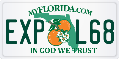 FL license plate EXPL68