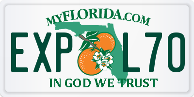 FL license plate EXPL70