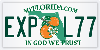 FL license plate EXPL77