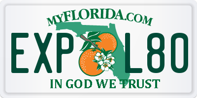 FL license plate EXPL80