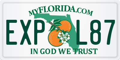 FL license plate EXPL87