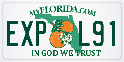 FL license plate EXPL91