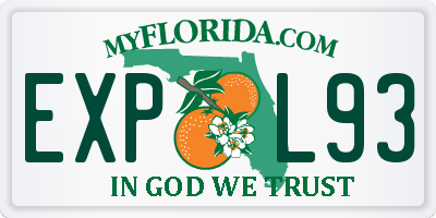 FL license plate EXPL93