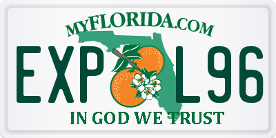 FL license plate EXPL96