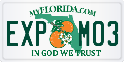 FL license plate EXPM03