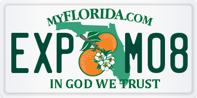 FL license plate EXPM08