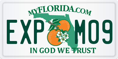 FL license plate EXPM09