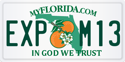 FL license plate EXPM13