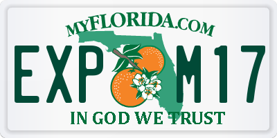 FL license plate EXPM17