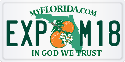 FL license plate EXPM18