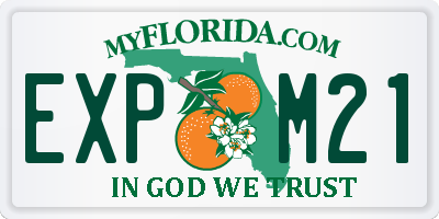 FL license plate EXPM21