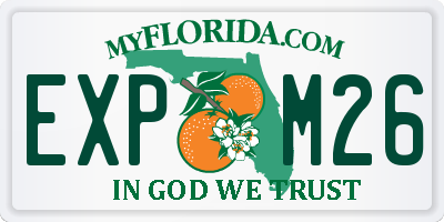 FL license plate EXPM26