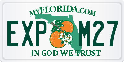 FL license plate EXPM27