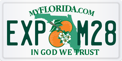 FL license plate EXPM28
