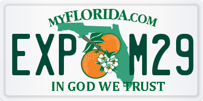FL license plate EXPM29