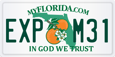 FL license plate EXPM31
