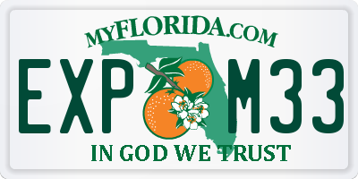 FL license plate EXPM33
