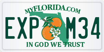 FL license plate EXPM34