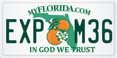 FL license plate EXPM36