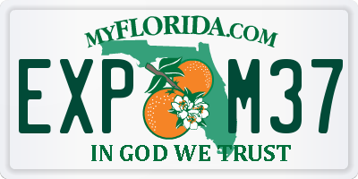FL license plate EXPM37