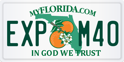FL license plate EXPM40