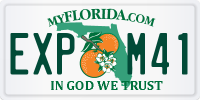 FL license plate EXPM41