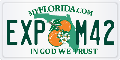 FL license plate EXPM42