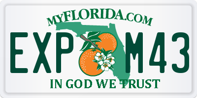 FL license plate EXPM43