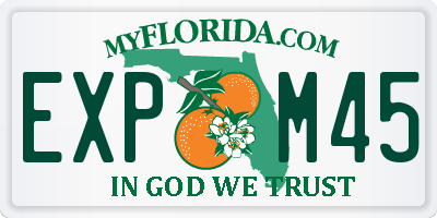 FL license plate EXPM45