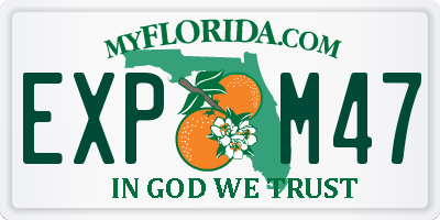FL license plate EXPM47