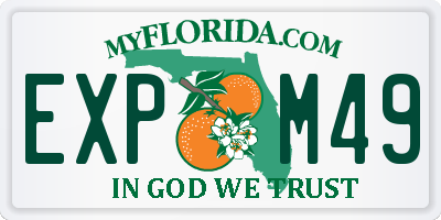 FL license plate EXPM49