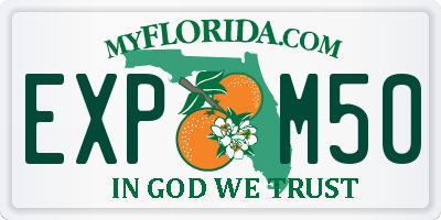 FL license plate EXPM50