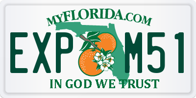 FL license plate EXPM51