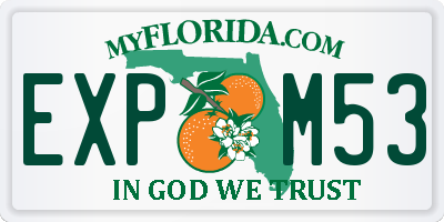 FL license plate EXPM53