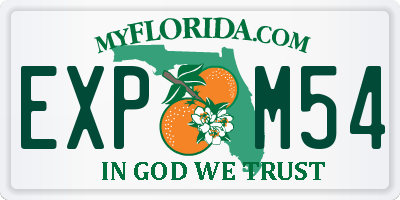FL license plate EXPM54