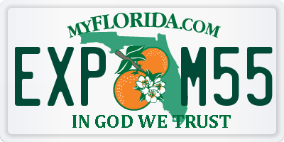 FL license plate EXPM55