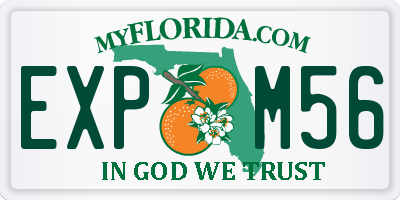 FL license plate EXPM56