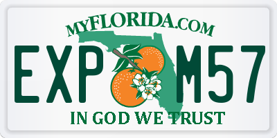 FL license plate EXPM57