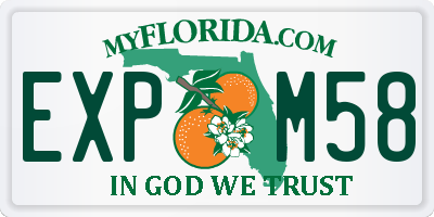 FL license plate EXPM58